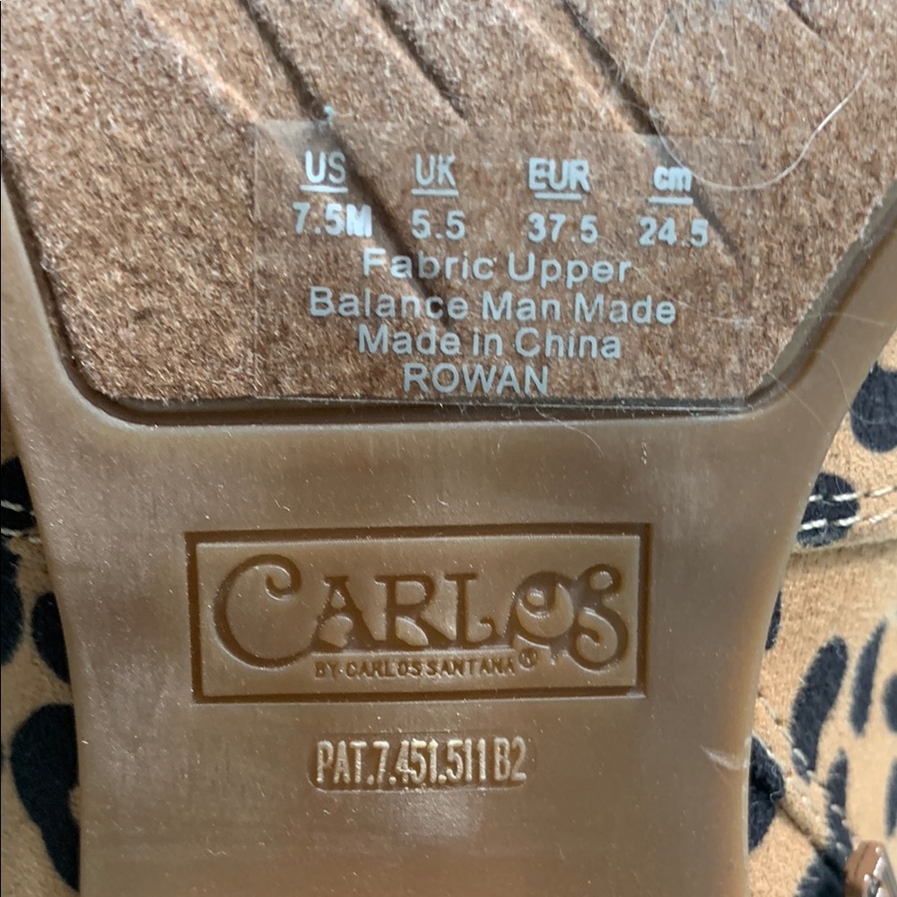 Carlos by Carlos Santana Brown and Black Ankle Booties with Leopard Print - Picture 6 of 6